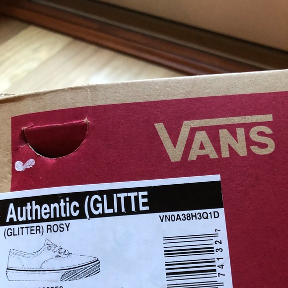 Vans Authentic glitter rosy girls size 3 shoes - Picture 5 of 6